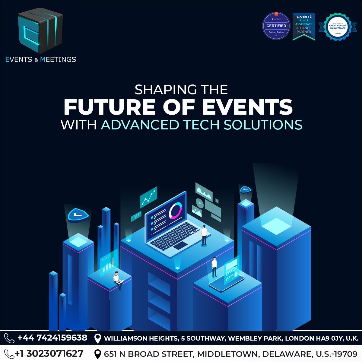Transforming  your virtual gatherings!
Join us on this journey of redefining events, where technology meets the extraordinary. 

🌐 eventsandmeetings.co

#TechForEvents #EventInnovation #EventsAndTech #EventTechSolutions #cvent #spotme #eventtechsolutions #eventsandmeetings