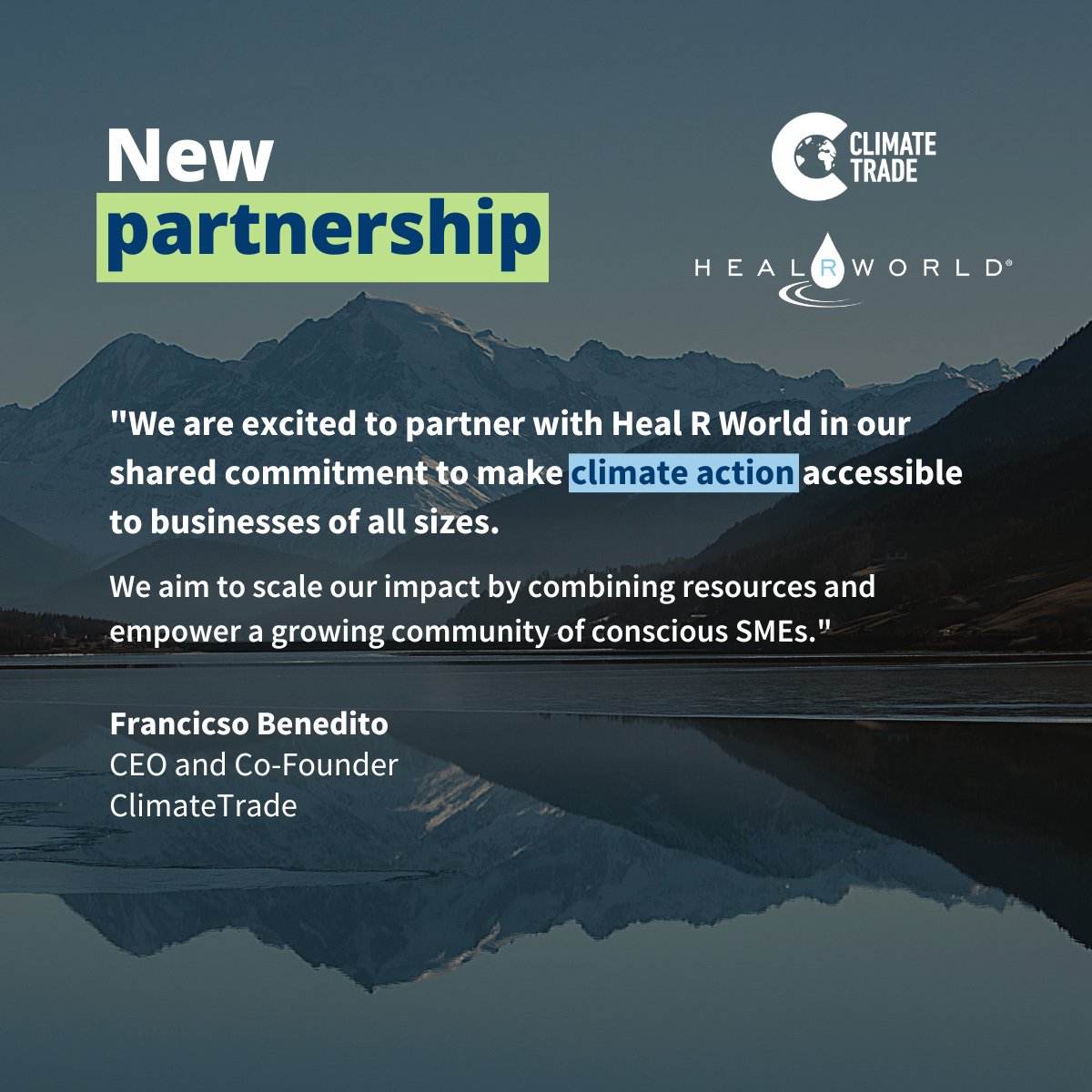 Thrilled to announce the strategic partnership between @HealRWorld and ClimateTrade, uniting forces to provide #SMEs access to the world's largest carbon offsetting portfolio. 

➡️climatetrade.com/heal-r-world-a…