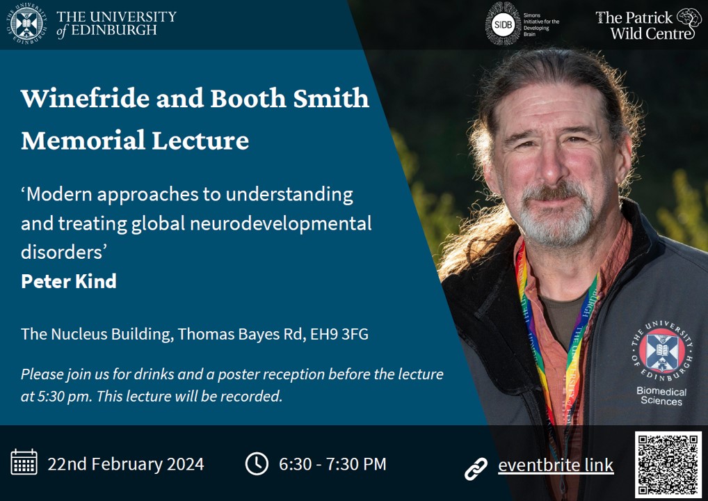 Our first Winefride and Booth Smith lecture, celebrating our new PhD studentships. Peter Kind will discuss some of the latest research in understanding genetic conditions associated with intellectual disabilities. Register here: eventbrite.co.uk/e/winefride-an…