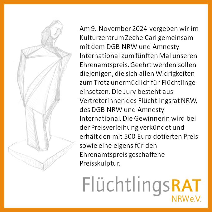 Bewerbungen für den Ehrenamtspreis 2024 sind ab sofort möglich!

Bitte  senden Sie hierzu Ihre ausgefüllten Bewerbungsunterlagen  (Bewerbungsbogen und Einverständniserklärung) an aktionen@frnrw.de.

Die Bewerbungsfrist endet am 31.03.2024.
Mehr Infos: frnrw.de