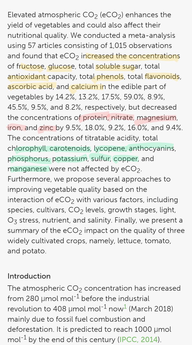 @CliveScott18 *Some Nutrients increase, *Some decrease, and *Some don't have any change whatsoever, and it varies plant to plant.  In the meantime net biomass/calories increase.

It's bizarre to me when Alarmists pick and choose when diets are problematic. Vegans will go to the mat explaining