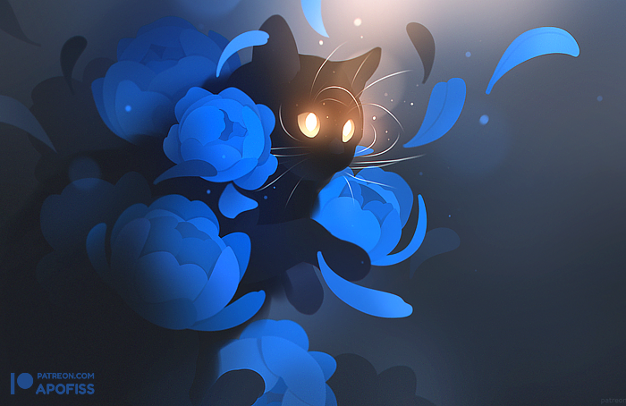 Winter bloom 🌨️🔹(=｀ω´=) Wallpaper size is available on Patreon, link in bio!