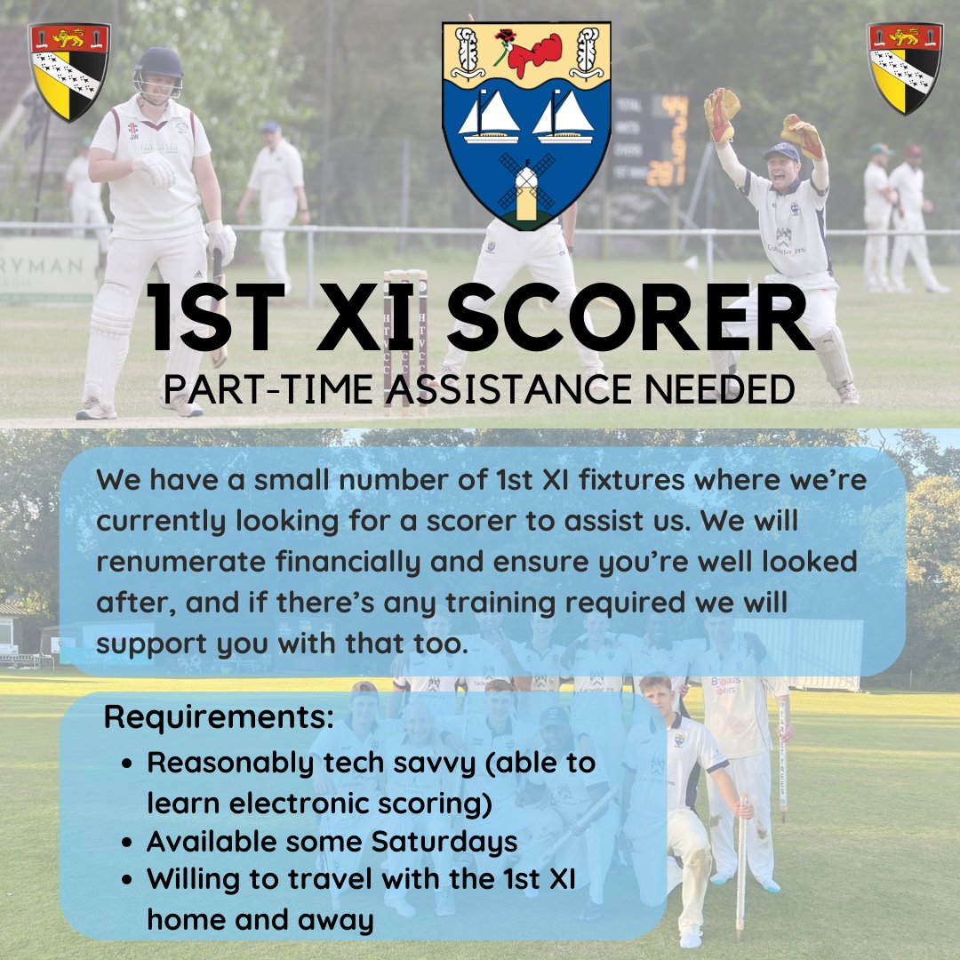 💻 PART-TIME SCORER NEEDED‼️ We have a few fixtures in 2024 that we require someone to score for whilst our usual scorer is away There will be monetary renumeration for any of those fixtures, and we'll support you however else we can! If you can help us out, please let us know