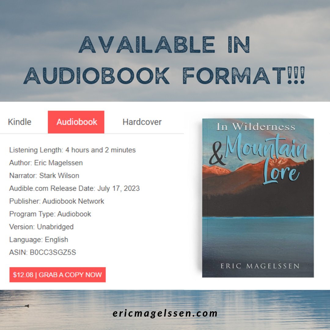 author_EricMag's tweet photo. Hit play on your mountain adventure because my book "In Wilderness and Mountain Lore" is available in audiobook version. The narration brings the stories to life, making it an immersive experience for listeners. Head over to my website https://t.co/55IFUW19Gb to grab your copy. https://t.co/7SE5Ho3Ixy