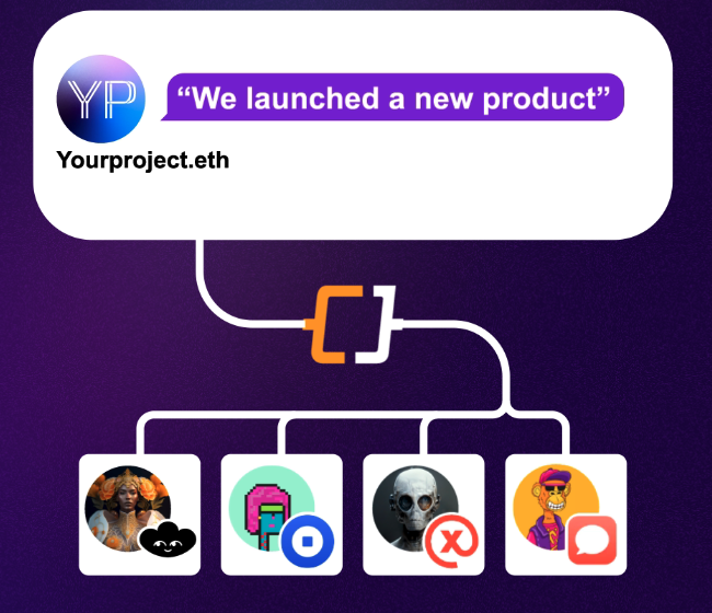 "Turn anonymous wallets into engaged customers"

✨Enable messaging, newsletters, urgent notifications, and more, directly to your users' wallets via the apps they already use on their phones. 
Discover how ChainJet enhances communication. 

👉 Try now! chainjet.io