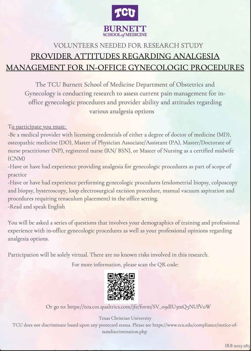 Pain Management for Gynecologic Procedures Study tweet media