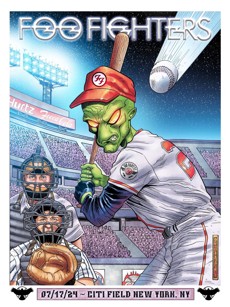 scott21james's tweet photo. Continuing my dream of doing gig posters for my favorite bands/artists hope ya dig! @foofighters @FooDGrohl @davegrohl420 @ScottJamesart1 #foofighters #davegrohl #concertposter #art #posterdesign #baseball  #FYP #concert #poster #artteacher @FooFightersUK  @foofightersnews https://t.co/kssLcD2zrw