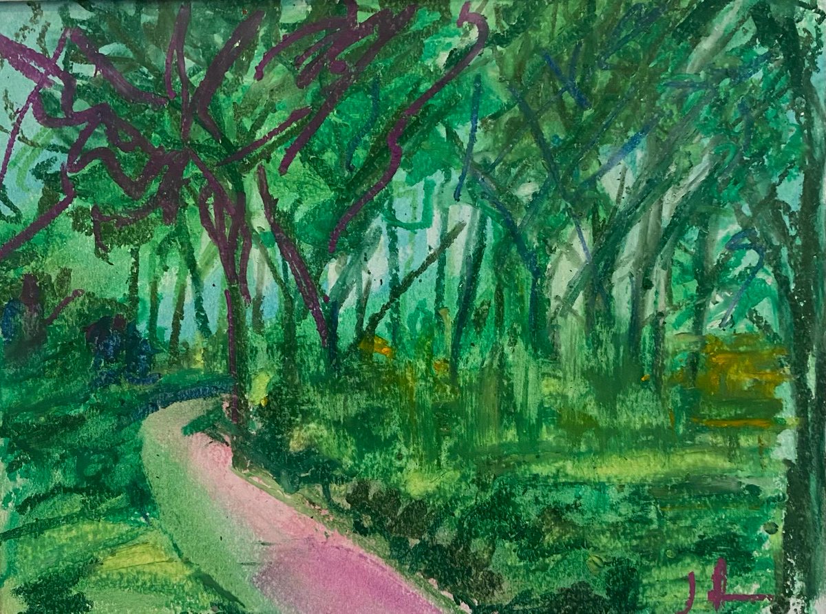 Four views of #Ringsend Park- Oil Pastels on A4 Card - #NCAD #CEAD #Wellbeing