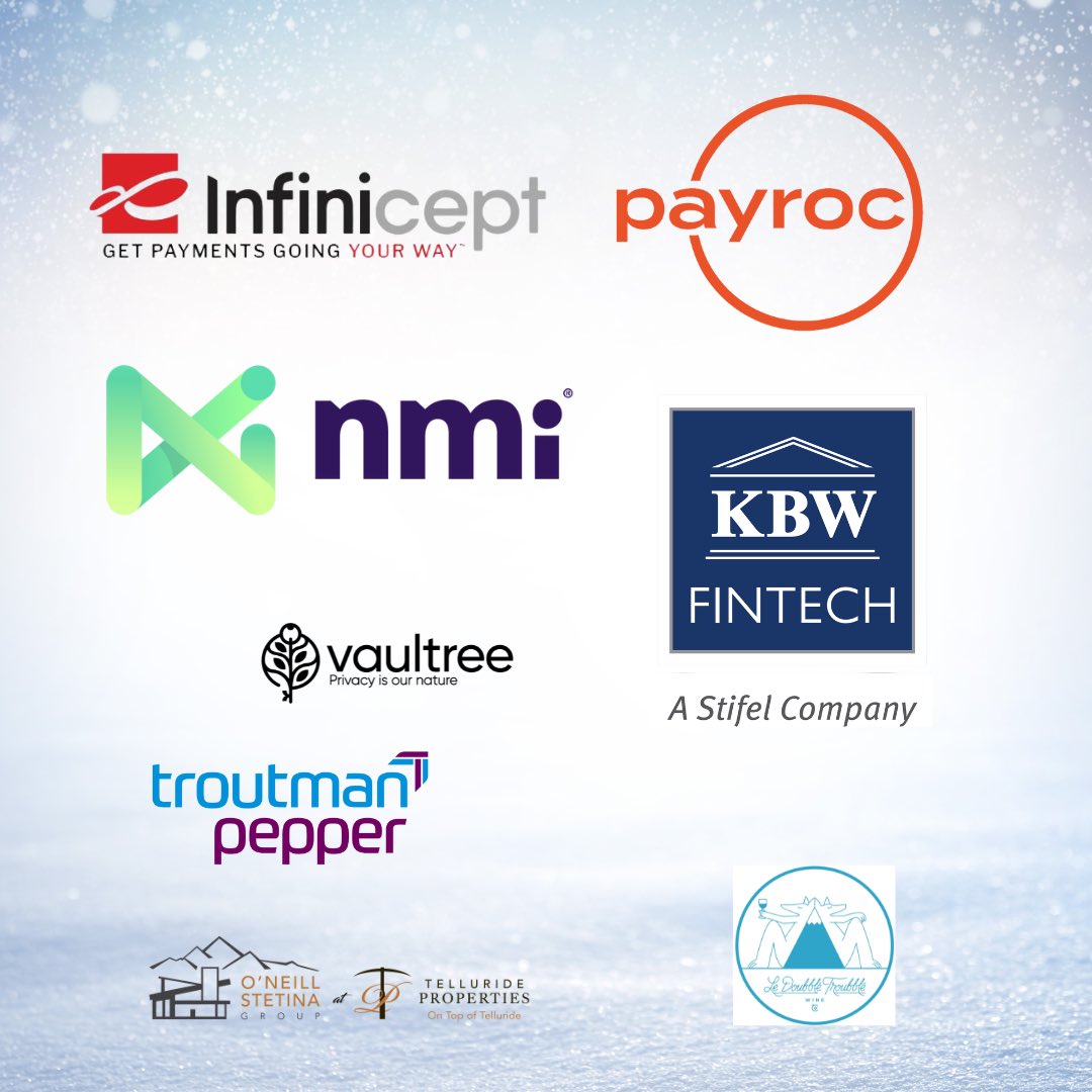 SkiTechFinTech's tweet photo. A big thank you to our fabulous sponsors! Looking forward to seeing everyone on the slopes this week. 

#skitechweek #skitech24 #payments #skitech https://t.co/861OnPs4nE