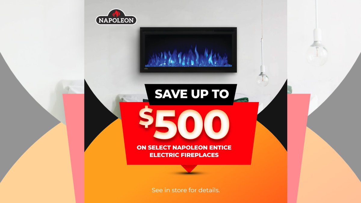 TheFireplaceCtr's tweet image. Cozy up to incredible savings! 🔥✨ 

Save up to $500 on select Napoleon Entice Electric Fireplaces. 
Warmth and style at a price that sparks joy!

See in store for details. 
bit.ly/3UTcn09

#fireplacecenterpatioshop #ottawafireplaces