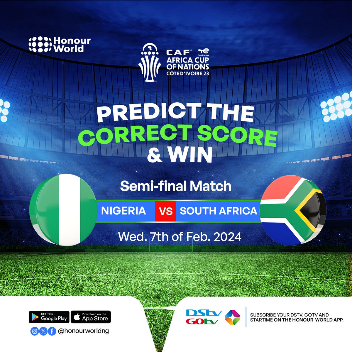 honourworldng's tweet image. Naija no dey carry last!
Lock in your predictions now. 💃🔥
#afcon2024