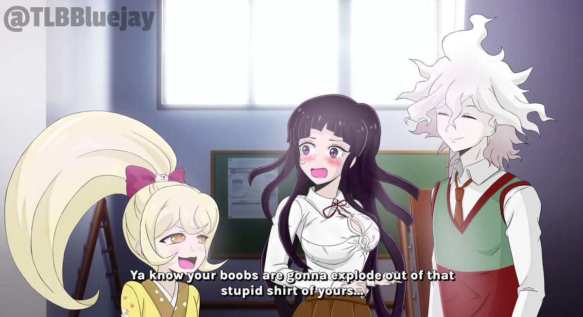 TLBBluejay's tweet photo. 👚 Mikan Tsumiki's shirt has SHRUNK in the dryer! And Hiyoko Saionji is here to grill and embarrass her!
#Danganronpa
#DanganronpaDespairArc
#KomaedaNagito
#TsumikiMikan
#SaionjiHiyoko
#ShrunkenClothes
#KomaedaxTsumiki
#TsumikixKomaeda
#Komamiki
#Tsumaeda
#AnimeJapan2024 https://t.co/T8aOKnbcJF