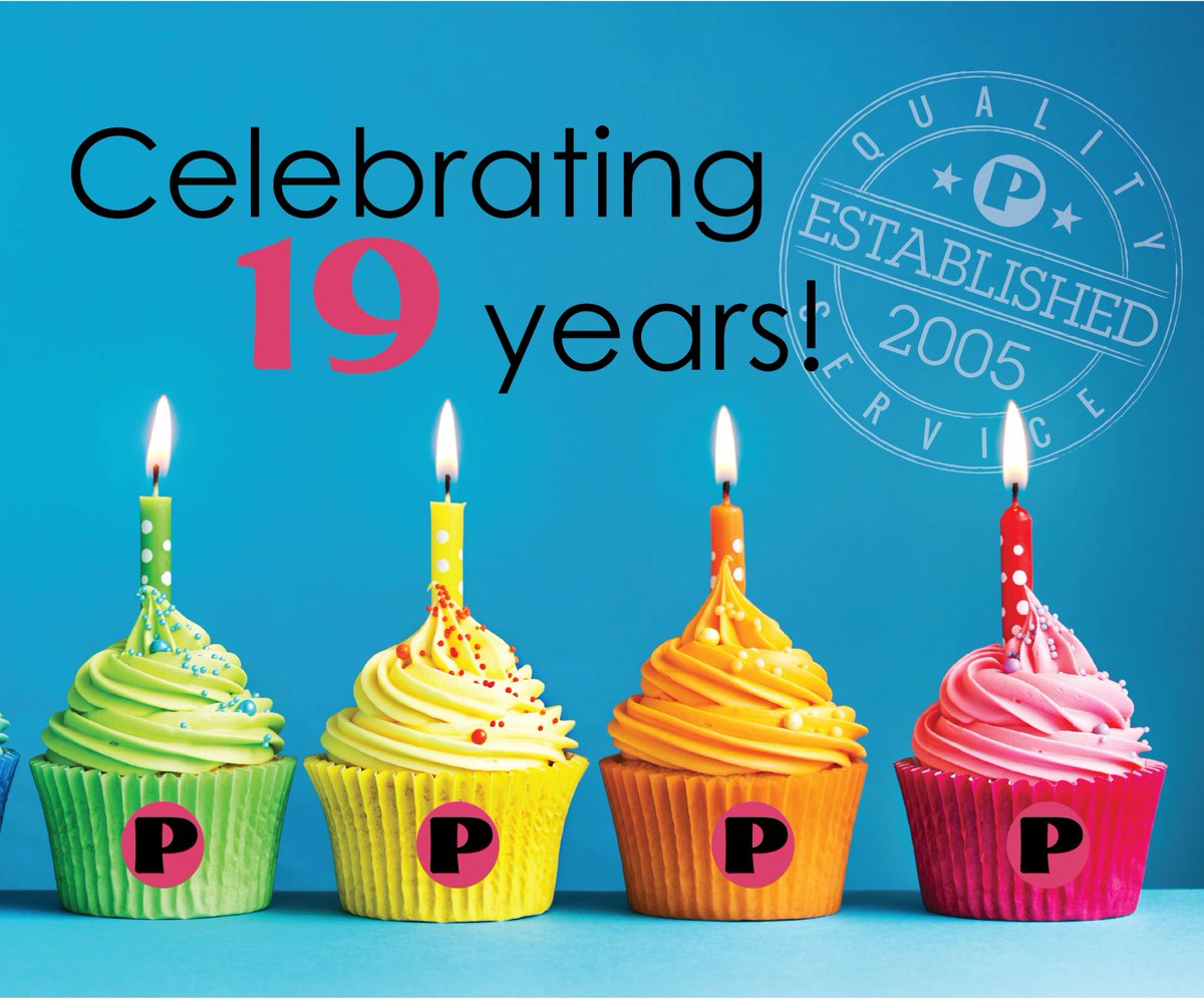 HAPPY BIRTHDAY TO US!! 
Many thanks to our loyal customers, suppliers, friends, and employees for another great year. We love helping you with all of your branding needs. Cheers to 19 years!