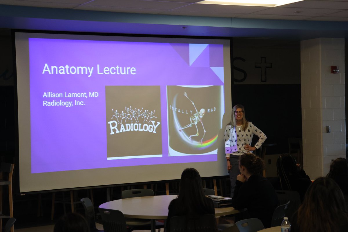 Today, Dr. Allison Lamont, Chief Radiologist at Elkhart General Hospital, presented to our Anatomy and Physiology and PLTW Biomedical Science classes. She always wows us with her enthusiasm and knowledge. We’re privileged to have had such an inspiring woman of science join us!