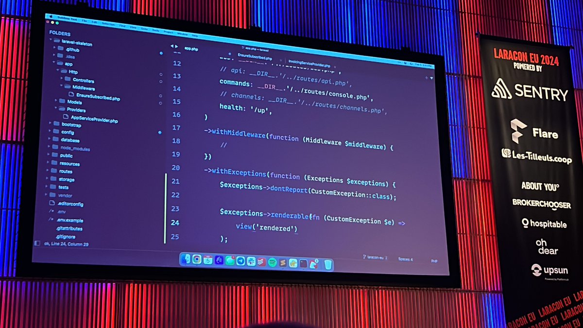 janyksteenbeek's tweet image. Your exception handling also has been simplified in bootstrap/app.php #laravel11 #laraconeu
