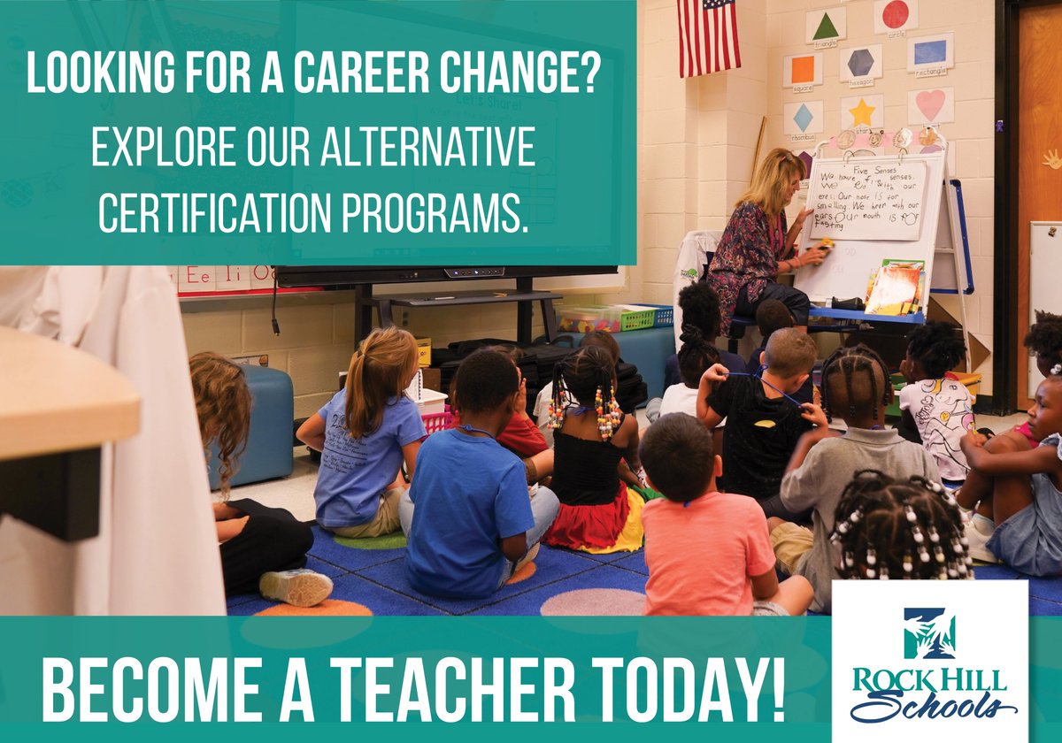 Ready to become a certified teacher? Consider exploring alternative programs that can help you reach your goals. Let Rock Hill Schools show you how you can break the mold and embrace the non-traditional routes to teaching. RSVP for our Educator Fair today: rock-hill.k12.sc.us/site/default.a…