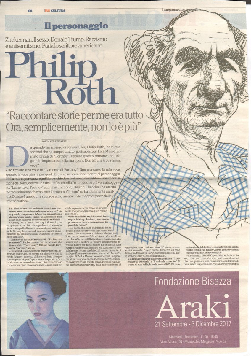 Frank201410's tweet photo. 🅲🅾🅼' 🅴🆁🅰🆅🅰🅼🅾…
@josavigneau
@repubblica 23/09/2017
#ritagli_di_stampa #letteratura #scrittori #PhiliphRoth
@giuliocardone69 @pazzoperrep @giusmo1 @CarloVerdelli @SentieroDigital @PiervittorioM @aligip @matteopinci @PerSaturno @sergtosi https://t.co/BwNijYgMQ0