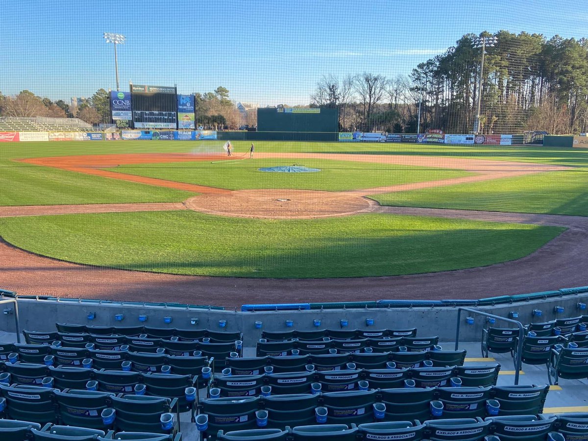 WilsonSportTurf's tweet photo. Spent a couple days at the Myrtle Beach Pelicans adding/blending a fresh load of DuraEdge Field Saver, laser grading, &amp; adding PlayBall Conditioner to the infield. Now it’s time to “just add water”! https://t.co/PgieQrmJzz