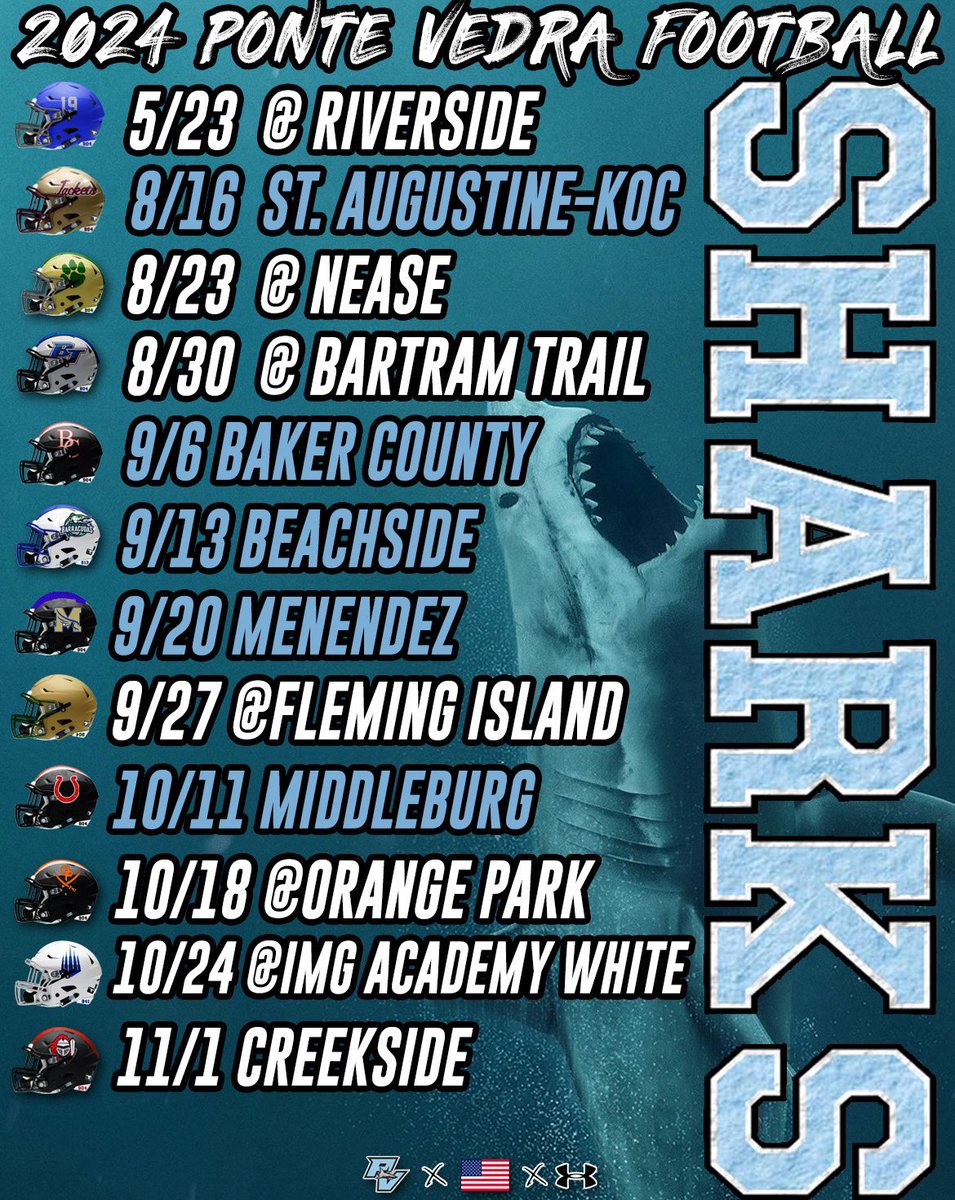 PVSharksFB's tweet photo. 2024 Schedule Drop for your PV Sharks https://t.co/YcDiOt7HHz