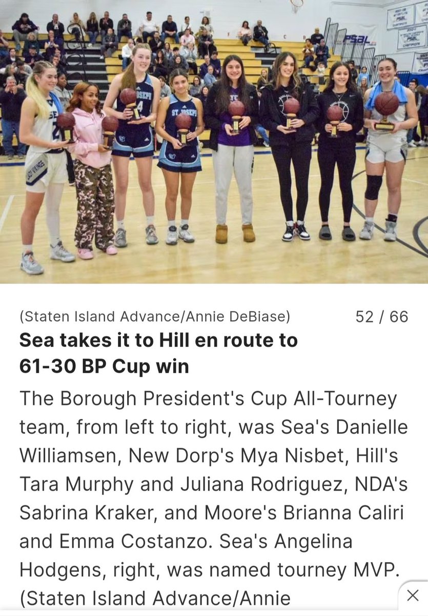 Congratulations to Staten Island Borough Presidents Cup All Team Tournament nominees
<a href="/NisbetMya/">Mya Nisbet</a> 
<a href="/NewDorpGBB/">New Dorp High School Girls JV & Varsity BB Teams</a>