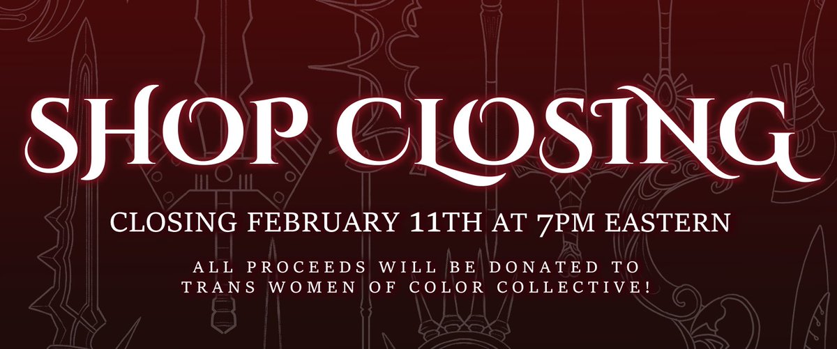 🗡️SHOP UPDATE🗡️
Our store is closing February 11th!
We have a limited amount of merchandise left, but the Drakengard Weapon Stories Fanzine PDF is always available! This is your last week to get either!
Thanks for your support!
#Drakengard #Drakengard2 #Drakengard3