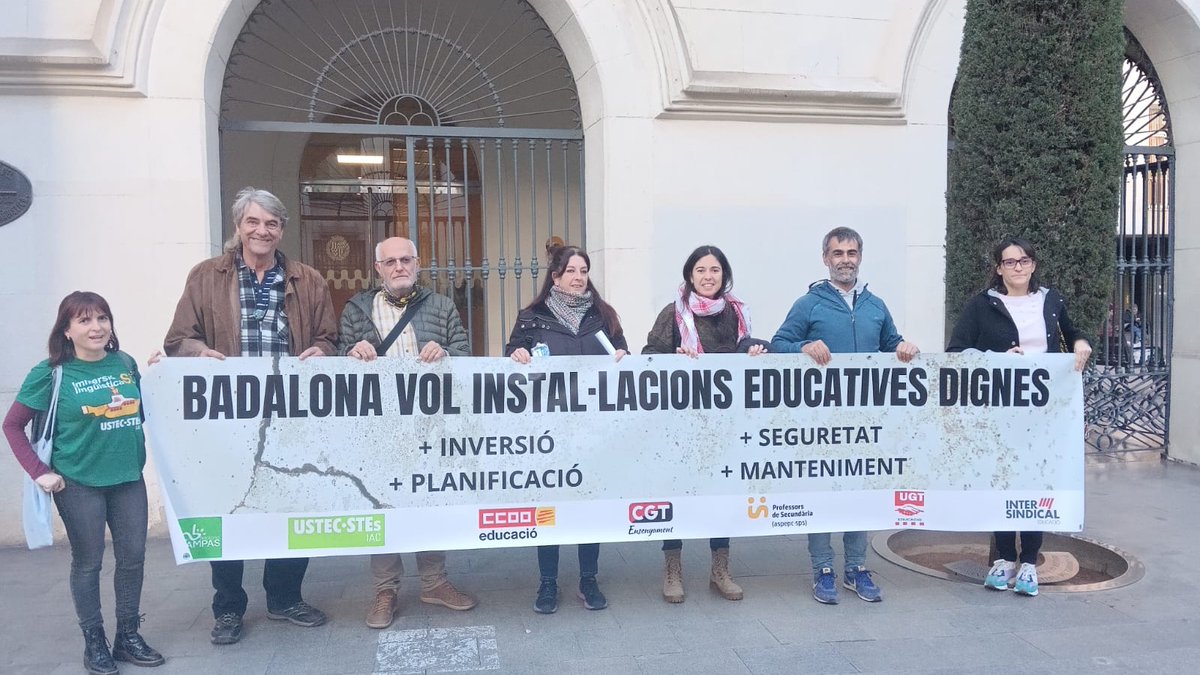 A #Badalona i Catalunya treballem sovint a escoles en un estat lamentable per anys de retallades. És hora d'exigir a Generalitat i Ajuntaments un compromís real per a una educació pública digna i equitativa. Avui presentem moció al #PleBDN per la millora de les instal·lacions.