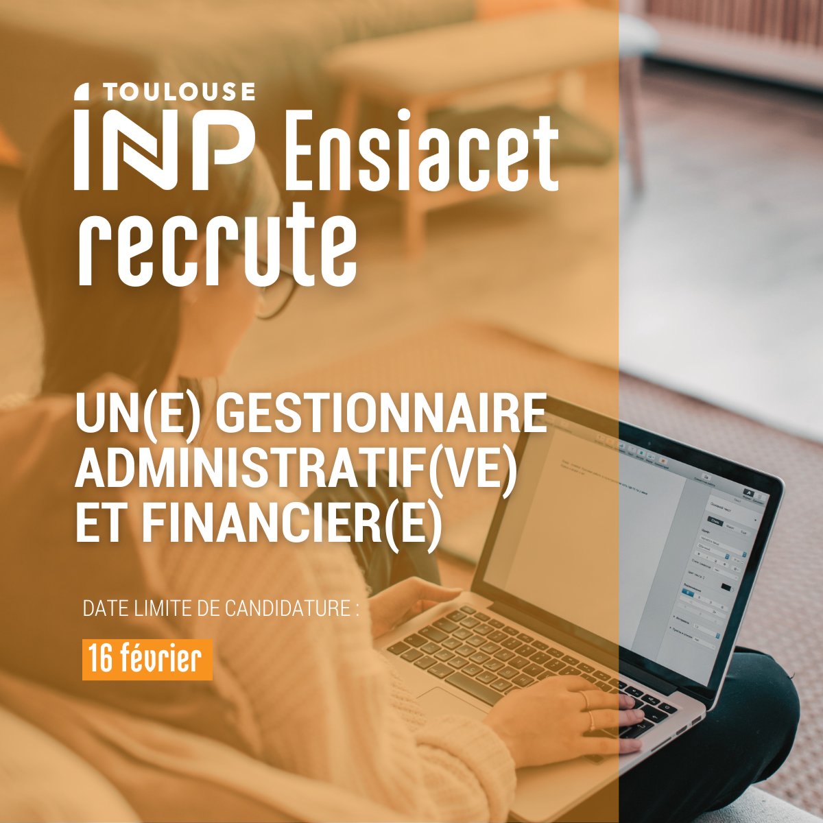 💼 Nous recrutons un(e) gestionnaire administratif(ve) et financier(e) !
✔ Candidatez avant le 16 février
👉 Pour lire l'offre détaillée, c'est par là : lnkd.in/di35iStn

#recrutement #recherche #offre #candidature #recrute #servicepublic #INP #ENSIACET #iciçarecrute