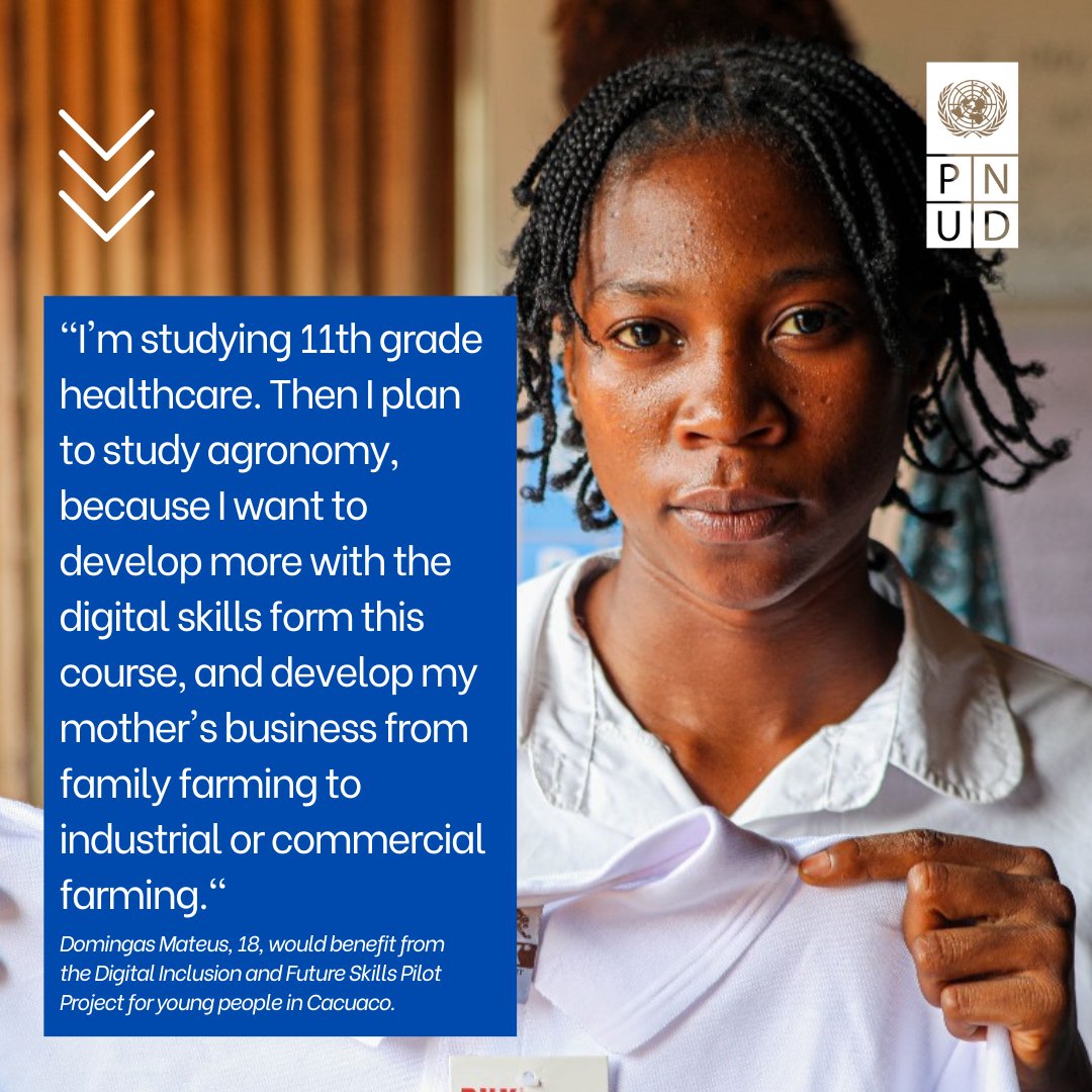 UNDPAngola's tweet photo. Domingas,is one of the results of the #digitalInclusion and Future Skills Pilot Project in rural areas for young people in Cacuaco municipality.The initiatia.was designed to address the #digital skills gap,especially among #young #women living in rural area.
🙏to all #Devpartners https://t.co/3bOldgFYNY
