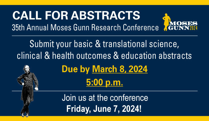 Surgery 🤝 Research

We love to see it.

Submit your abstracts for #MosesGunn2024 by March 8 and join us for the main event on June 7!