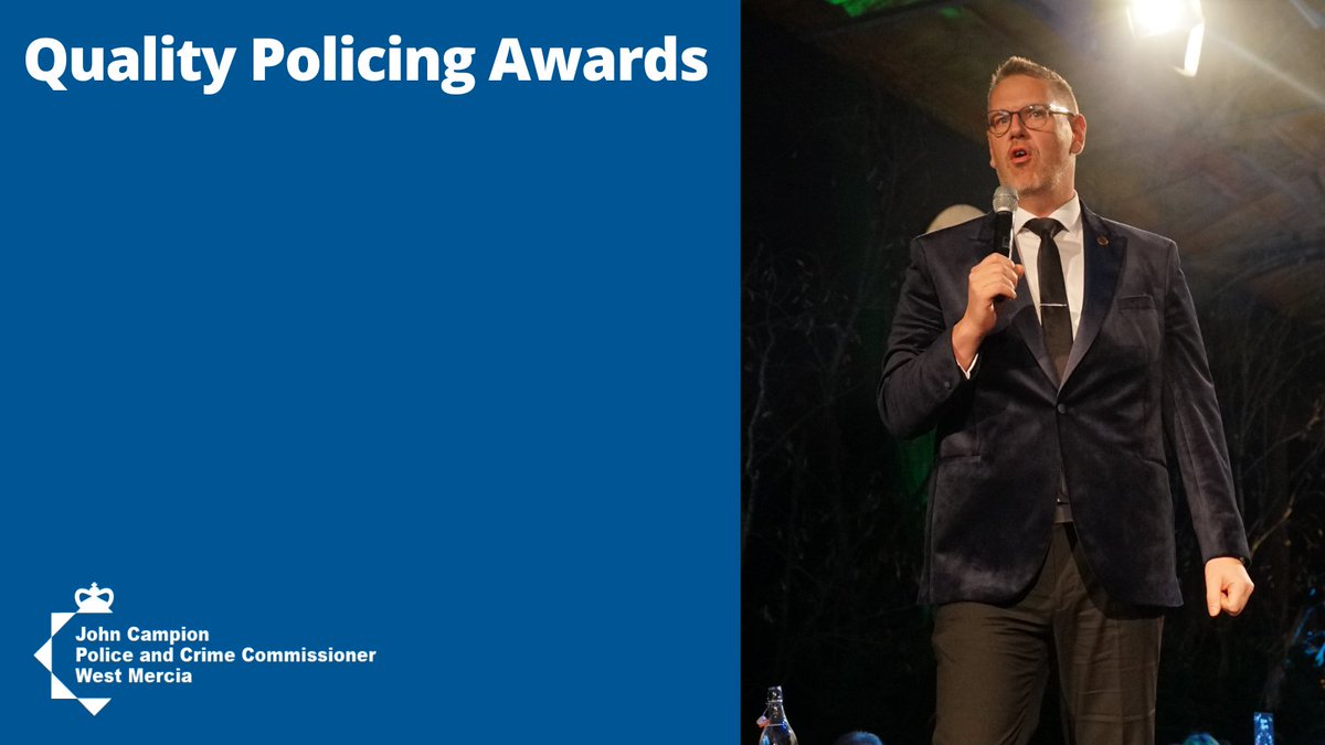 🗣️ 'Communities value and recognise those brave and tenacious people that stand on the thin blue line, keeping us safe & supporting victims.'

PCC @johnpaulcampion commended individual heroism within @wmerciapolice during Friday night's Quality Policing Awards.

#SaferWestMercia