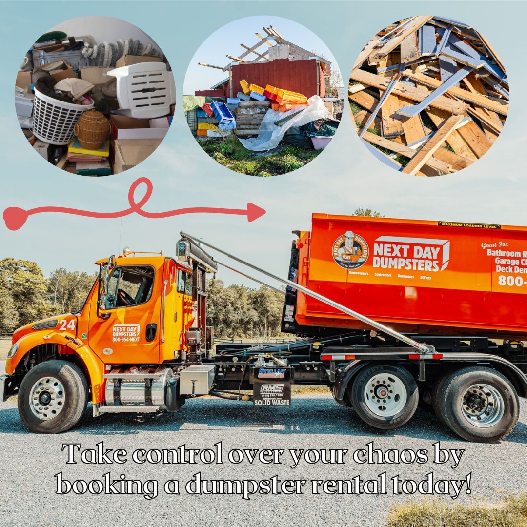 Tired of staring at that pile of junk in your backyard? Or need to start a major renovation project ASAP?
With Next Day Dumpster, you can say goodbye to all your waste removal woes.
Take control over your chaos by booking a dumpster rental today!