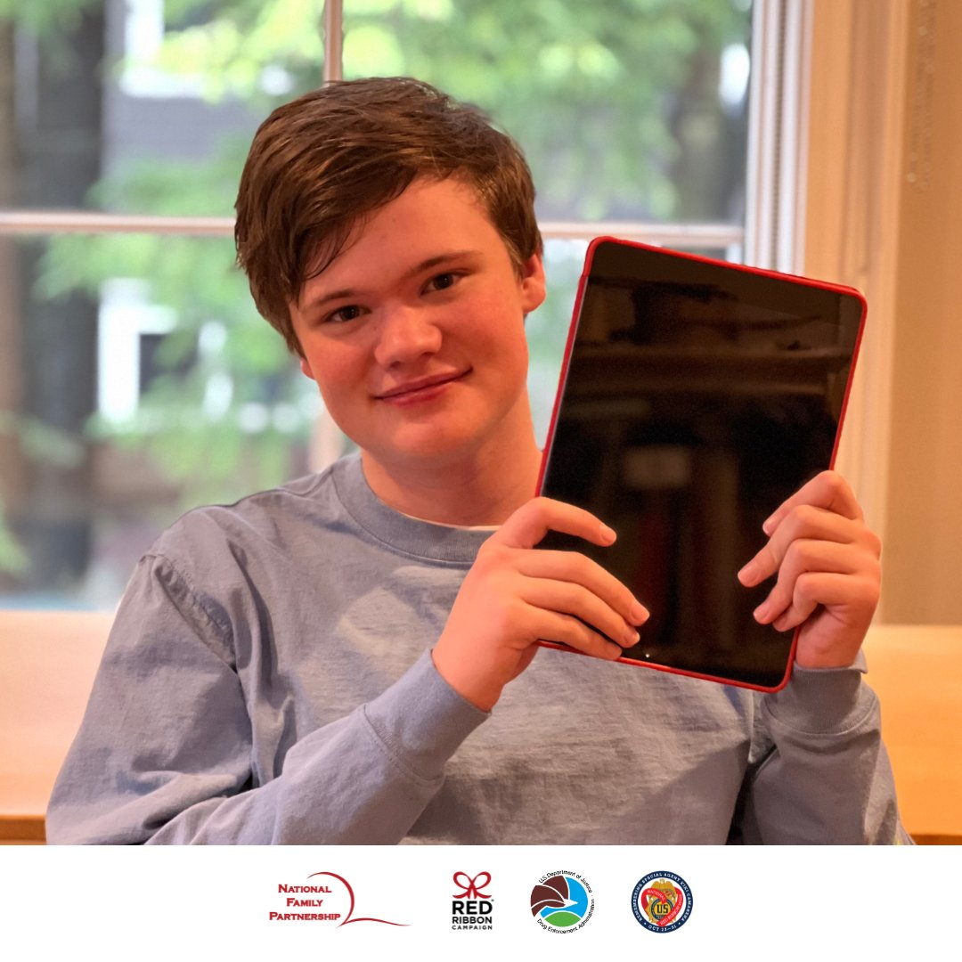 🎉🏆 Cheers to Finn Wiegand, our 2023 Red Ribbon Photo Contest Winner! 🌟 Now equipped with his new iPad, there's no limit to what he'll achieve! 🚀 #RedRibbonPhotoContestWinner #DrugFreeAmerica #PhotoContest #iPad