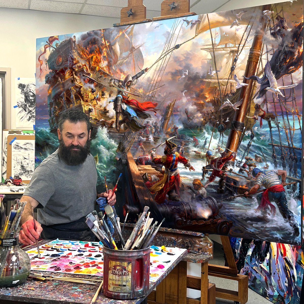 Black Flag - Assassins and Pirates
A breathtaking naval battle @cotablend
Available in PRINTS &amp; T-SHIRTS
blendcotastudios.com/collections/ub…