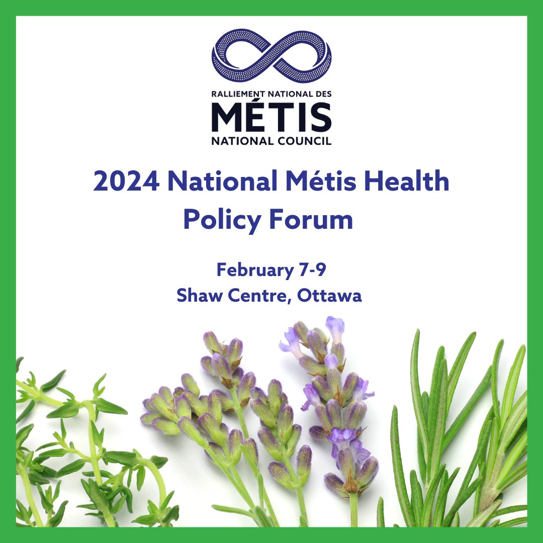 The second annual National Métis Health Policy Forum begins this week at the Shaw Centre in Ottawa. We look forward to having you attend, speak, or participate! 
#MetisNation #MetisNationalCouncil #MetisHealth