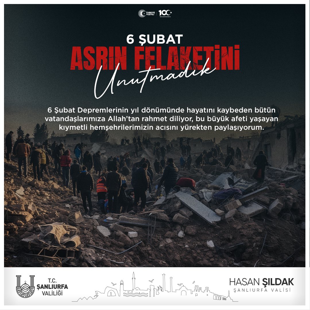 6 Şubat’ın yıldönümünde hayatını kaybeden vatandaşlarımızı rahmetle anıyorum. 

Allah milletimize bir daha böyle büyük acılar yaşatmasın…

#6Şubat