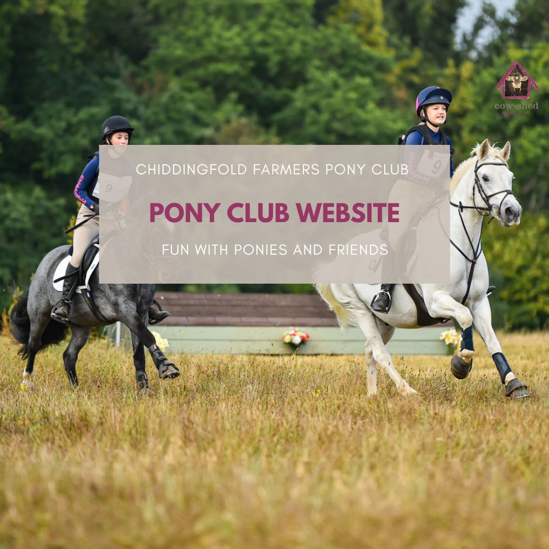 cowshedstartup's tweet photo. Chiddingfold Farmers Pony Club is a wonderful way for children to have fun with their ponies and friends.  

Cow-Shed have been involved with CFPC for over 15 years now and have created 3 different versions of their website for them.  It's been a delight. https://t.co/R6EnLdzBtK