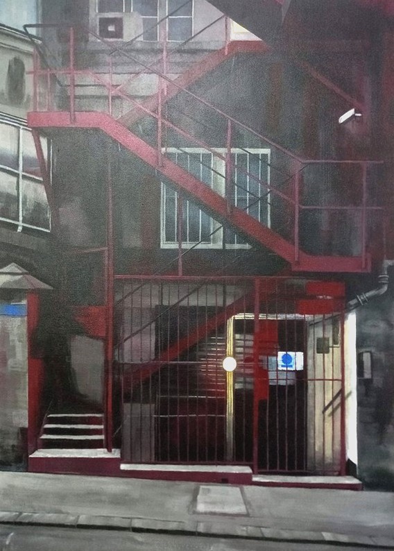 #newwork #workinprogress #wip #ontheeasel #studyincrimson #largescale #notfinishedyet

Fire Stair
90x64cm acrylic & oil on paper
©lindseylavender.co.uk

#Edinburgh #Scotland

#art #painting #cityscape #firestair #spookyseason #infrastructure #escape #grimrouge #backstreet
