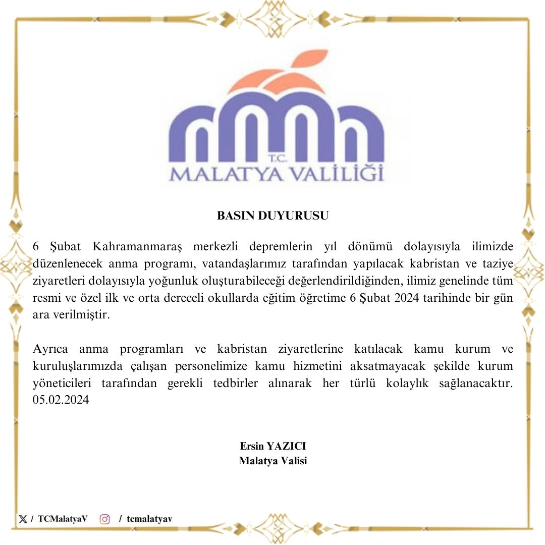 TCMalatyaV's tweet photo. #malatya
#malatyavaliliği
@ersinyazici1 https://t.co/edG46zM3Q9