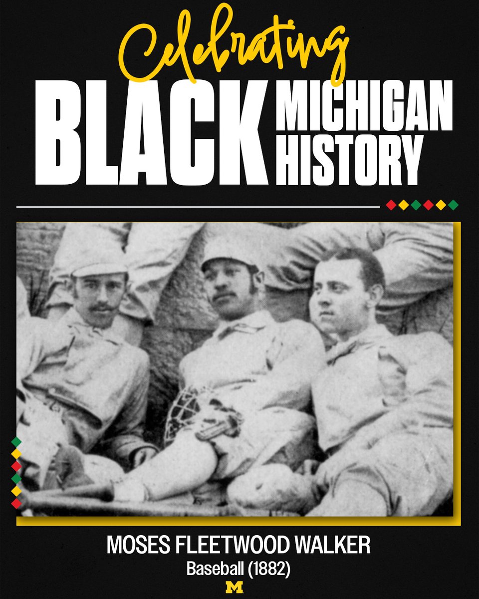 umichbaseball's tweet photo. The First African-American to play in the Major Leagues!

Today we celebrate, Moses Fleetwood Walker who played for the Wolverines in 1882 before joining the Toledo Blue Stockings.

#GoBlue https://t.co/rSj5Np9M0e