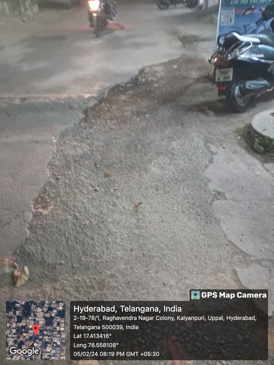 Can you help in fixing this road, it's like this from many months <a href="/Dc_Ghmc/">Deputy Commissioner Uppal GHMC</a> @AE07_Chilknagar <a href="/GHMCOnline/">GHMC</a> <a href="/CommissionrGHMC/">Commissioner GHMC</a> @GadwalvijayaTRS 

<a href="/vinay_vangala/">Vinay Vangala</a> <a href="/SrinivasBellam/">Bellam Srinivas #ArriveAlive</a> <a href="/ActivistTeja/">SAI TEJA</a> <a href="/Rakhs2009/">#SaveKBR</a> <a href="/bhavinbhalodi/">Bhavin Bhalodi 🇮🇳</a>