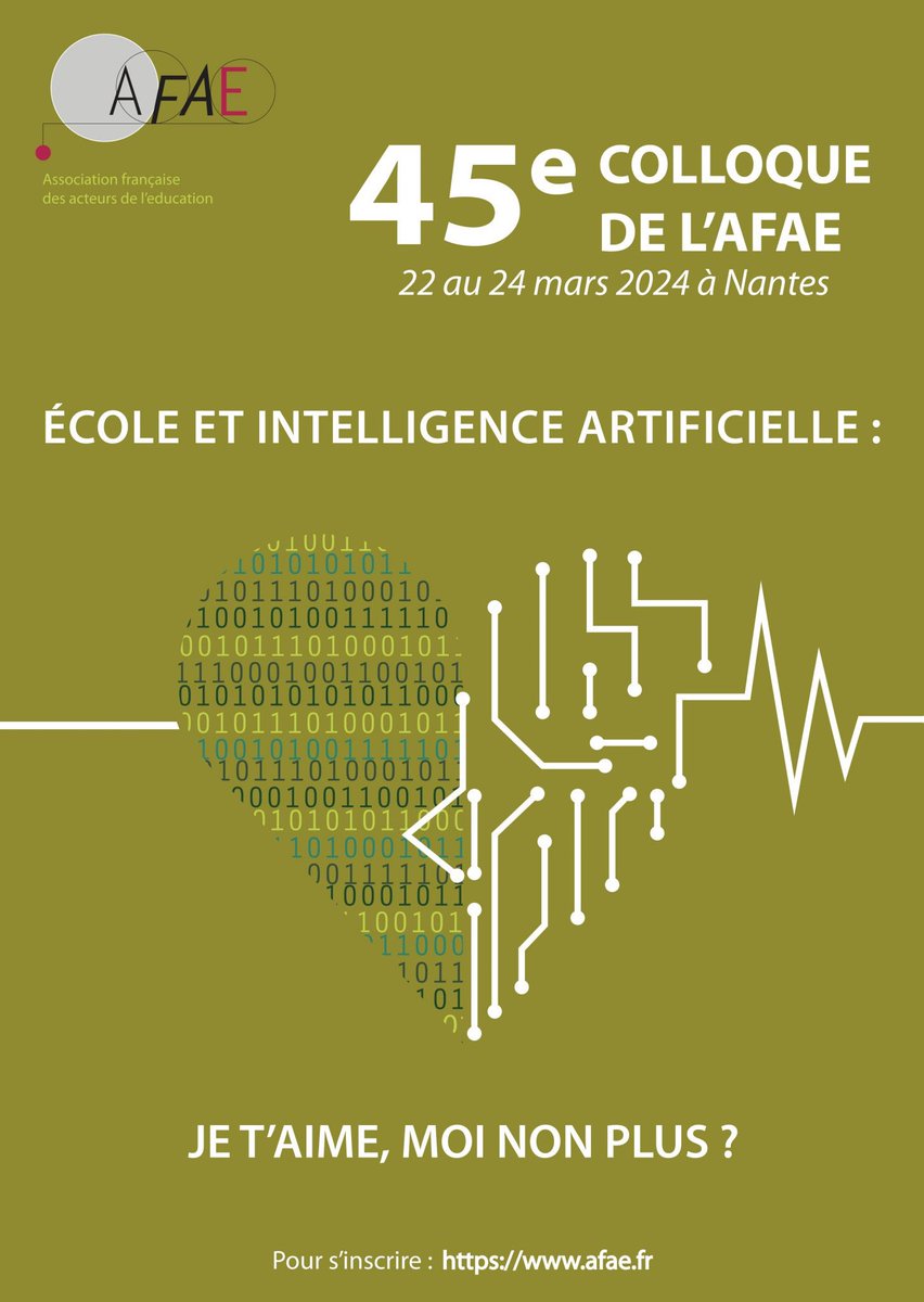 cafepedagogique's tweet image. École et intelligence artificielle : je t’aime, moi non plus ? Prochain colloque @afae_fr avec des conférences de Colin de La Higuera, Agathe Cagé, Thomas Huchon, André Tricot, Daniel Andler, et de nombreux ateliers cafepedagogique.net/2024/02/05/eco…
