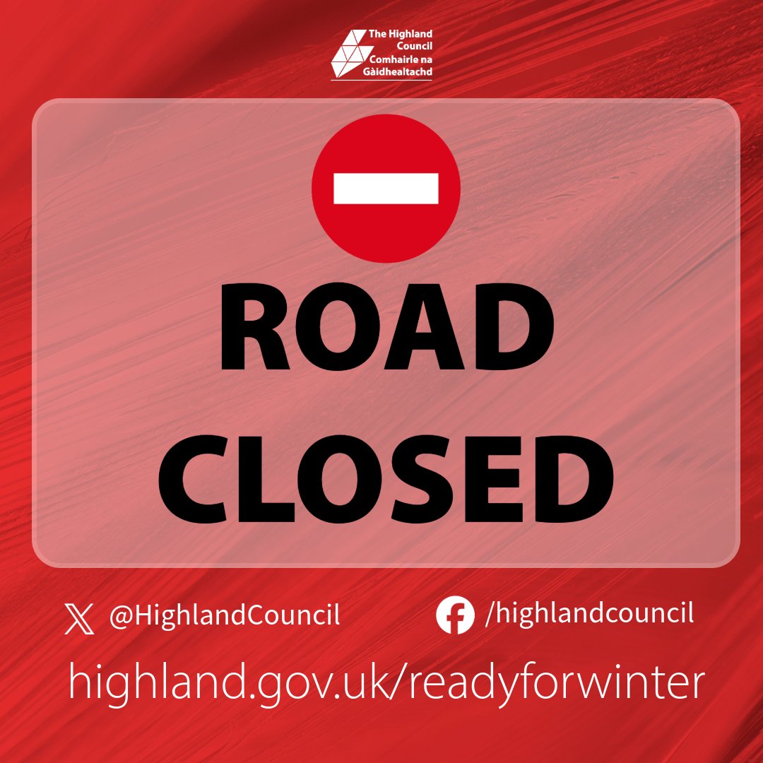 HighlandCouncil's tweet photo. βοΈ ROAD CLOSURES UPDATE β° 17:00 (1/3)
βοΈ #B852 #Dores to #Foyers - landslip
βοΈ #Diriebught Road, Inverness - flooding
βοΈ #Balloan Road, Inverness - flooding
βοΈ #B9006 East of #Sunnyside to #Croy - flooding
βοΈ #B851 #CullodenMoor to #Daviot - flooding https://t.co/xm8yLfaAIK