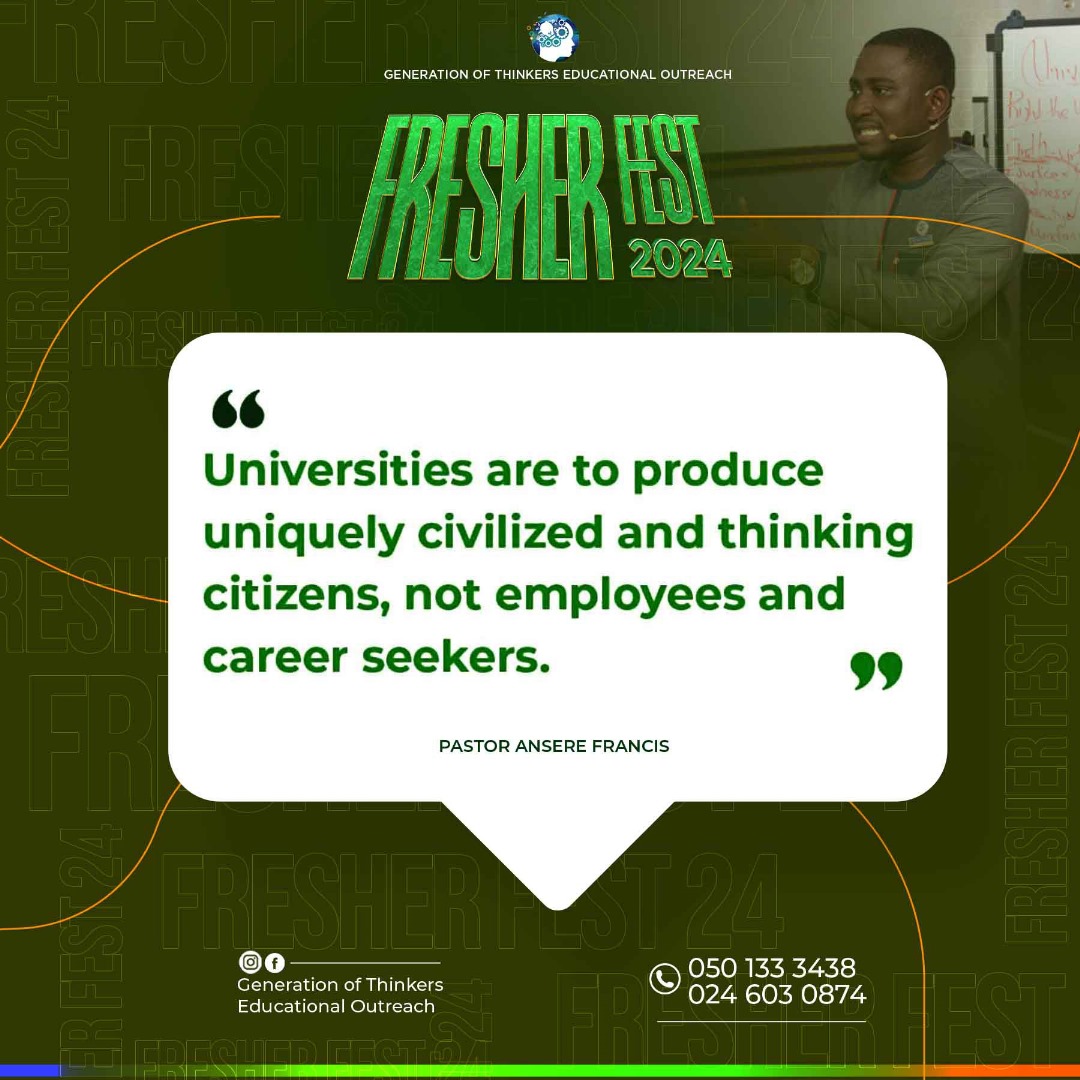 GTE_Outreach's tweet photo. Its another Educative Season to speak Direction and Purpose to all Freshers in Kumasi.

Are you a Fresher?

Make it to Fresher-Fest 2024. https://t.co/8O3WWCGFs5