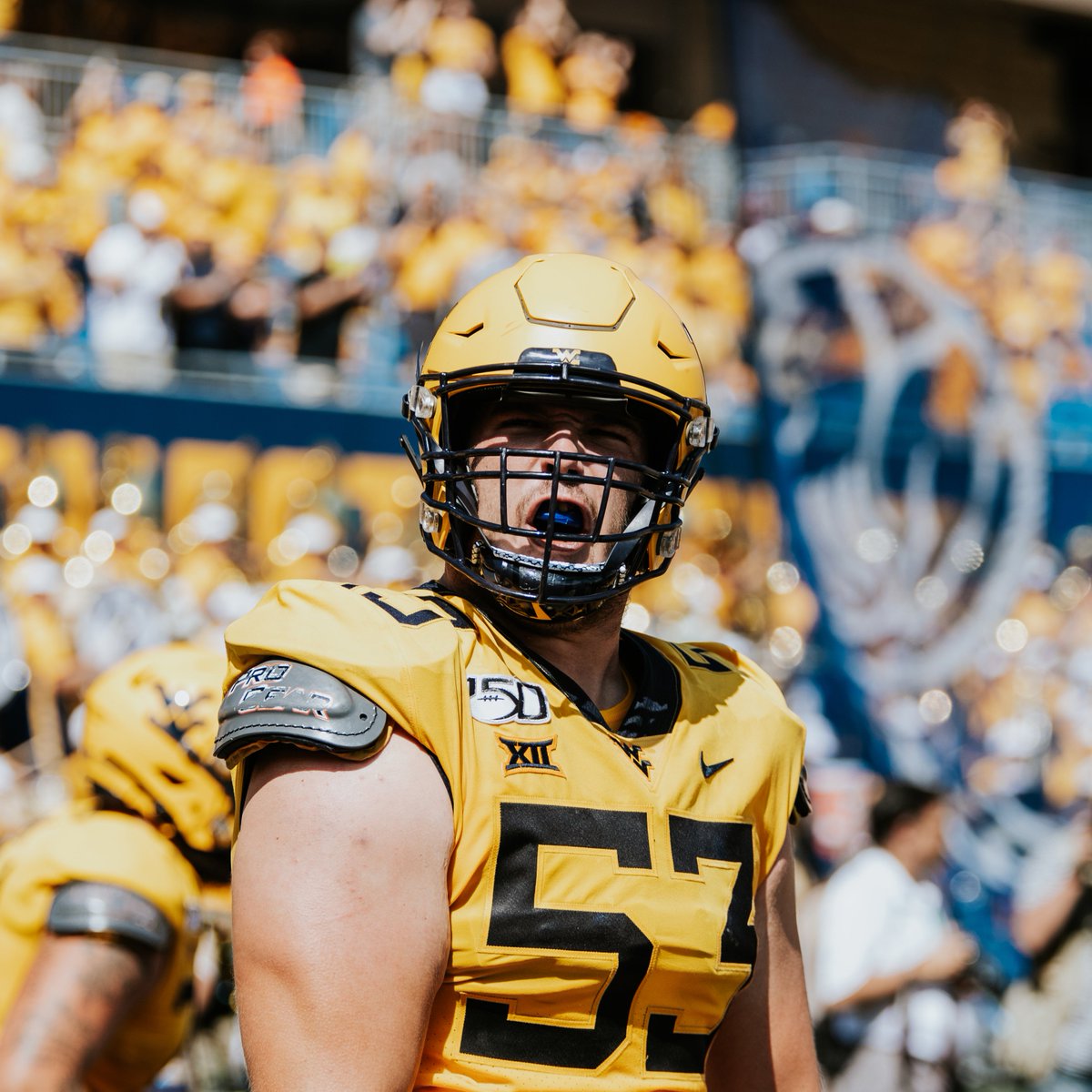 WVUfootball's tweet photo. Super Bowl Week for @CMcKivitz 🙌

#SBLVIII | #HailWV https://t.co/2w1WQ7VgzD