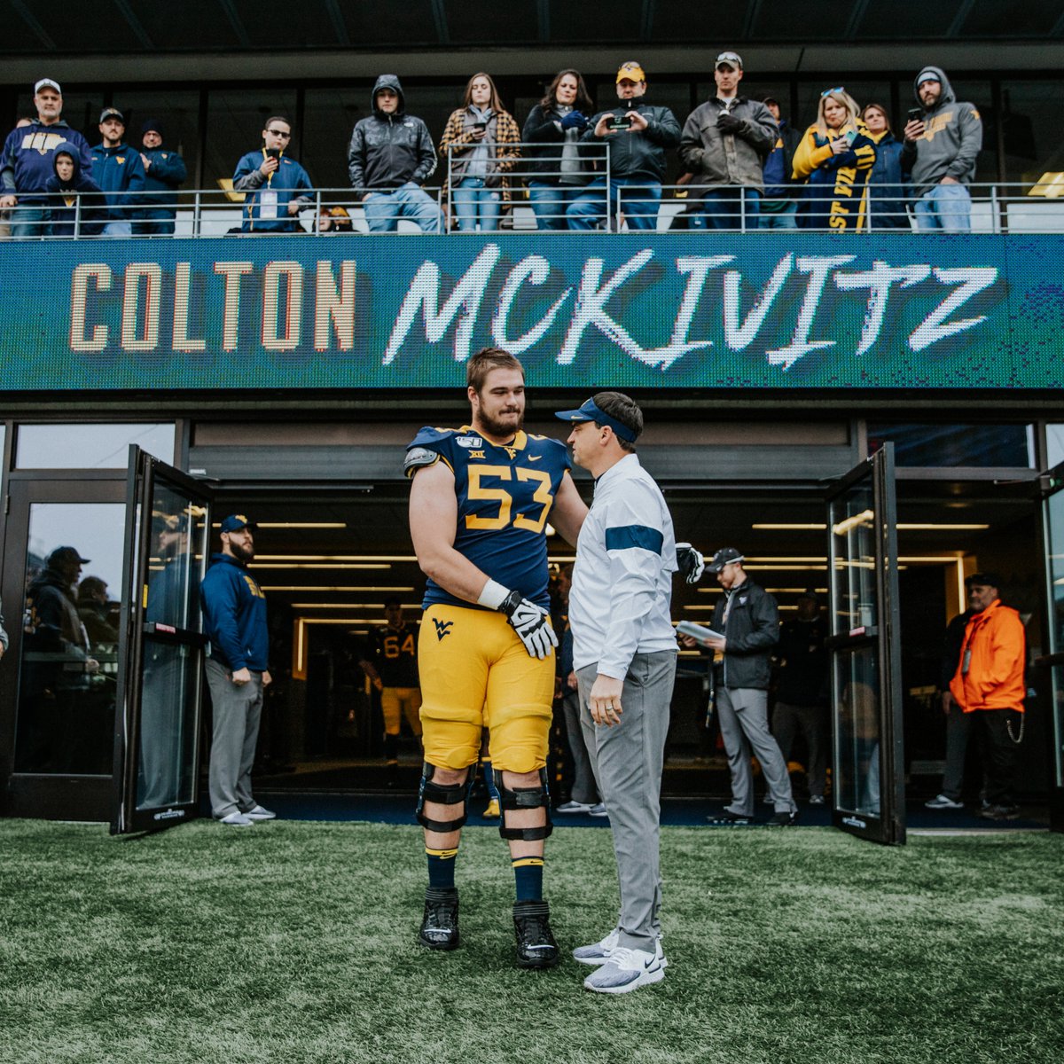 WVUfootball's tweet photo. Super Bowl Week for @CMcKivitz 🙌

#SBLVIII | #HailWV https://t.co/2w1WQ7VgzD