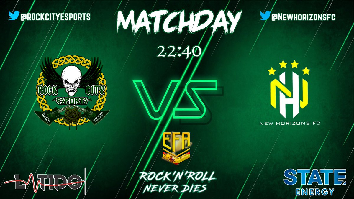 RockCityEsports's tweet photo. 🔥MATCHDAY🔥

¡Hola Rockeros! Ultimas semanas de competiciones. ¡Vamos a darlo todo en estas ultimas semanas! ¡Adelante Rock City! 

🏆|@EFAesportsSpain 
🕚|22:40
🆚|@Newhorizonsfc 

🏆|@VPG_Spain 
🕚|23:20
🆚|@UDAlziraxEMK 

@latidoshop @statedrinks @ComunidadClubes https://t.co/MRTvFn5H7H
