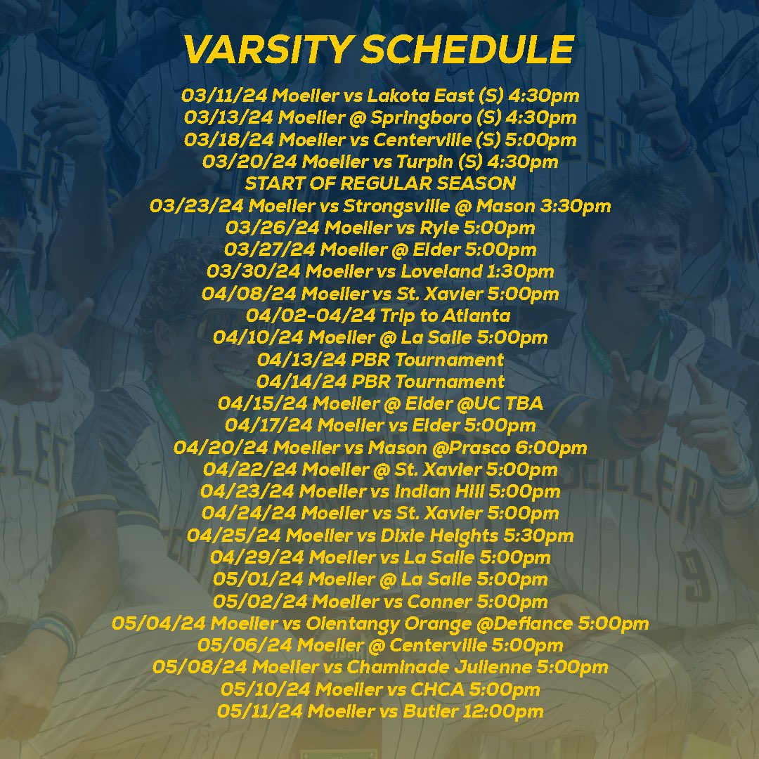 2024 Varsity Schedule Release. 🔥

JV &amp; Frosh will be released tomorrow at noon.