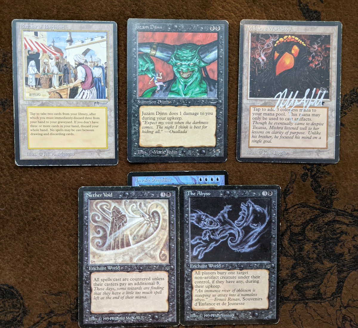 It's been a many years long journey, but with the arrival of The Abyss, I've now got one of every expansion card through Alliances. These were the final six, all of which were big'uns. #oldschoolmtg