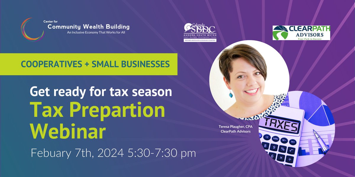 Get ready to do your 2023 taxes with this free Tax Preparation webinar for co-ops and small businesses this Wednesday, February 7th from 5:30-7:30 pm.

eventbrite.com/e/801737427227…