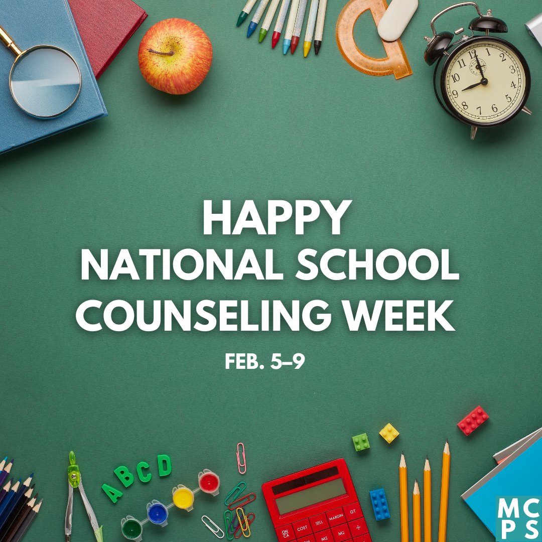 (1/2) This week, MCPS is honoring National School Counseling Week with the theme of School Counseling: Standards- Based, Student-Focused, to spotlight the unique contribution professional school counselors make in helping our students succeed.